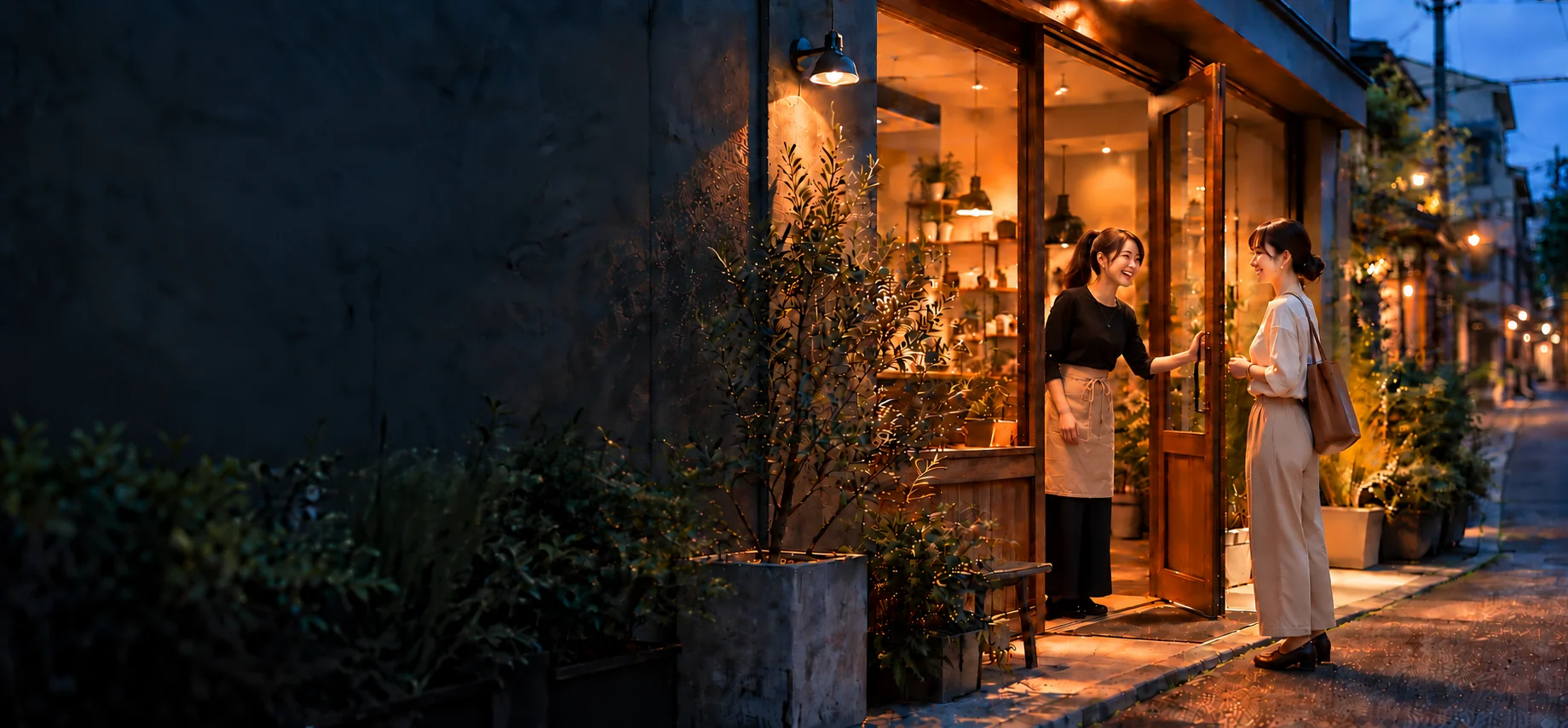 お客様を笑顔で迎えるお店のイメージ